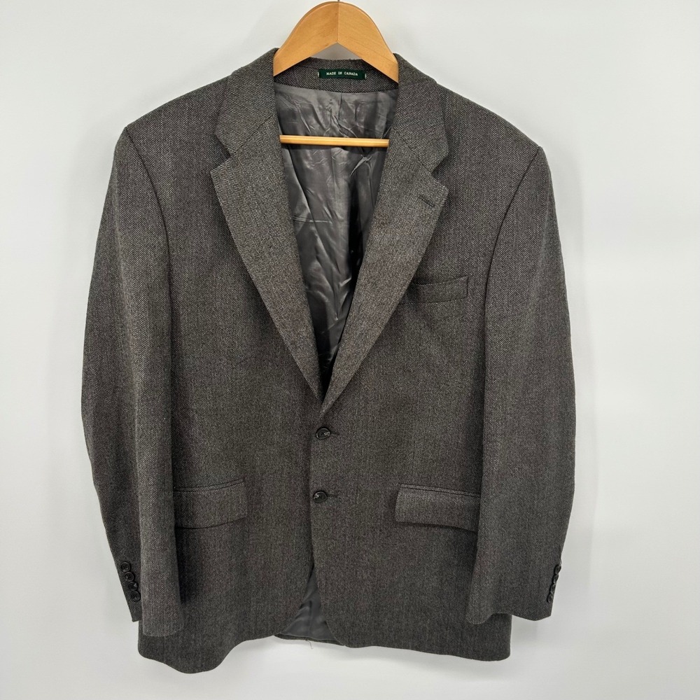Lauren Ralph Lauren Men Wool‎ Herringbone Blazer Sport Coat Jacket Size 42L
